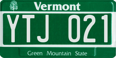 VT license plate YTJ021