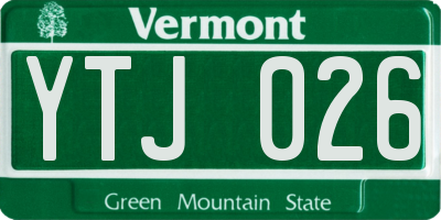 VT license plate YTJ026