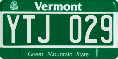 VT license plate YTJ029