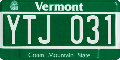 VT license plate YTJ031