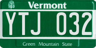 VT license plate YTJ032