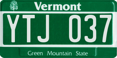 VT license plate YTJ037