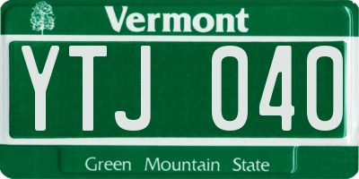 VT license plate YTJ040
