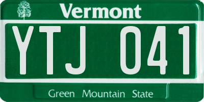 VT license plate YTJ041