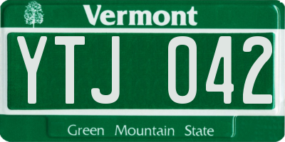 VT license plate YTJ042