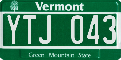 VT license plate YTJ043