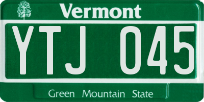 VT license plate YTJ045
