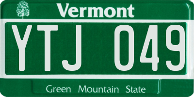 VT license plate YTJ049