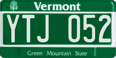 VT license plate YTJ052