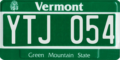 VT license plate YTJ054