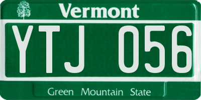 VT license plate YTJ056