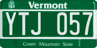 VT license plate YTJ057