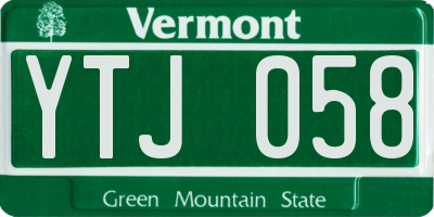 VT license plate YTJ058