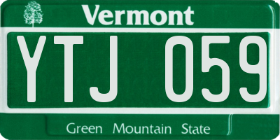VT license plate YTJ059