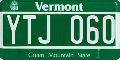 VT license plate YTJ060