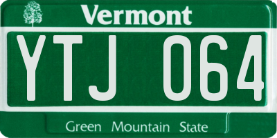 VT license plate YTJ064
