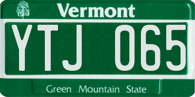 VT license plate YTJ065