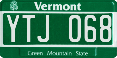 VT license plate YTJ068