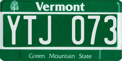 VT license plate YTJ073