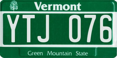 VT license plate YTJ076