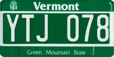 VT license plate YTJ078