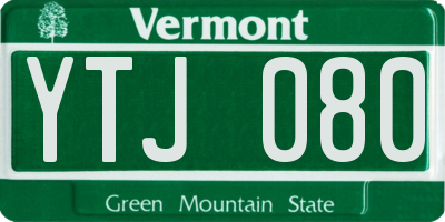 VT license plate YTJ080