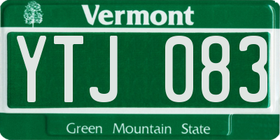 VT license plate YTJ083