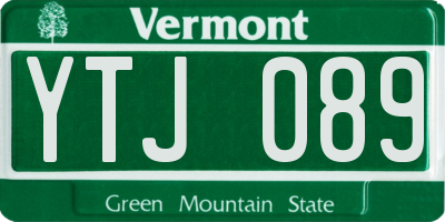 VT license plate YTJ089