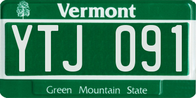 VT license plate YTJ091
