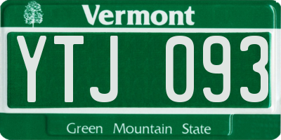 VT license plate YTJ093