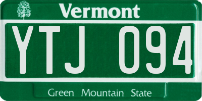 VT license plate YTJ094