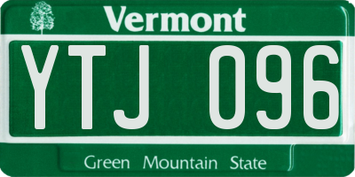 VT license plate YTJ096