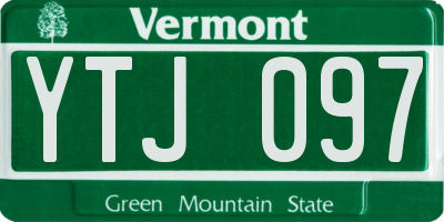 VT license plate YTJ097