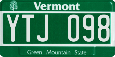 VT license plate YTJ098