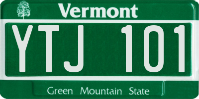 VT license plate YTJ101