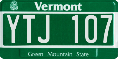 VT license plate YTJ107
