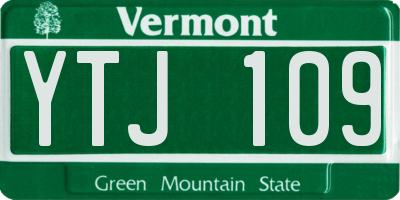 VT license plate YTJ109