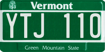 VT license plate YTJ110