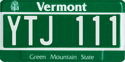 VT license plate YTJ111