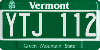 VT license plate YTJ112