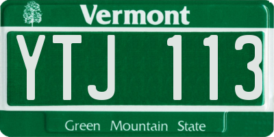 VT license plate YTJ113