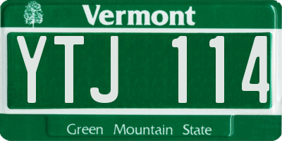 VT license plate YTJ114