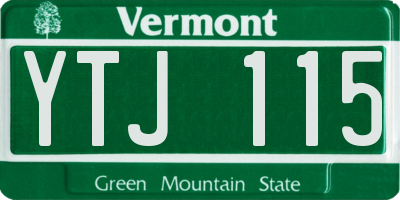 VT license plate YTJ115