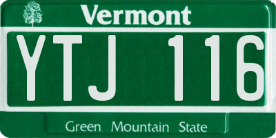 VT license plate YTJ116