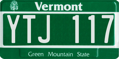 VT license plate YTJ117