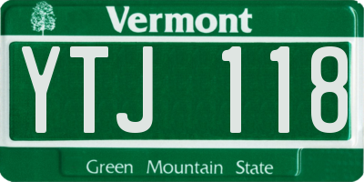 VT license plate YTJ118