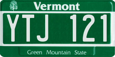 VT license plate YTJ121