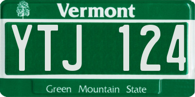 VT license plate YTJ124