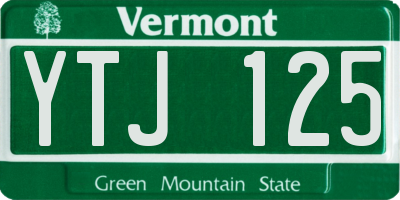 VT license plate YTJ125