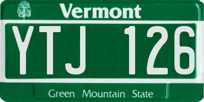 VT license plate YTJ126